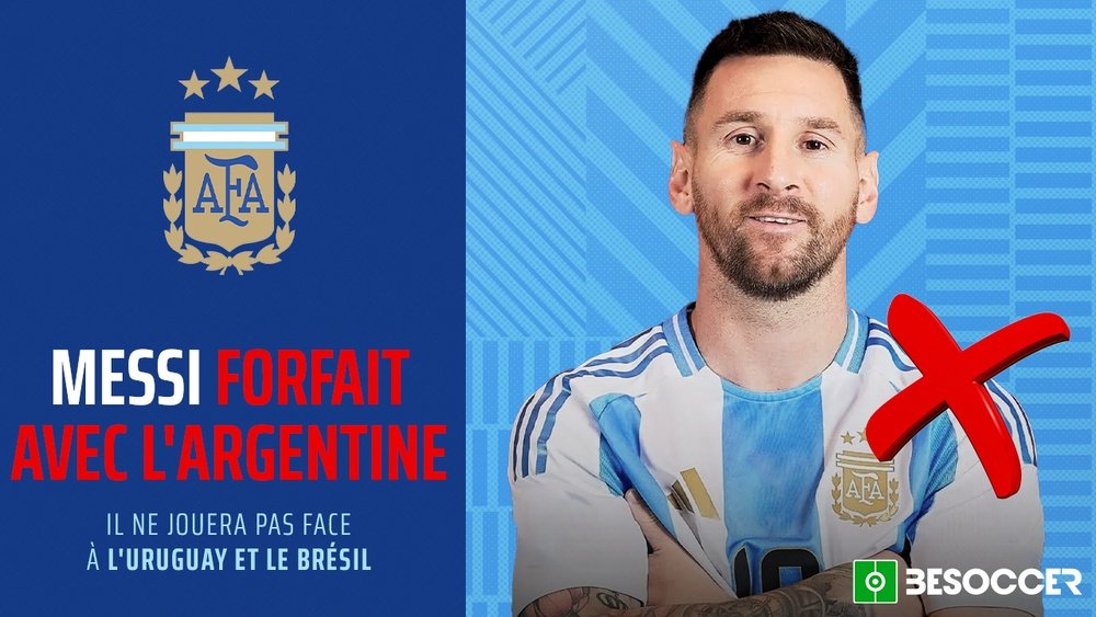 Messi forfait avec l'Argentine. BeSoccer
