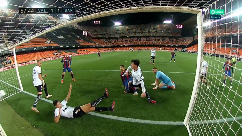 Messi enmendó tras varios rebotes su fallo desde el punto de penalti. Captura/MovistarLaLiga