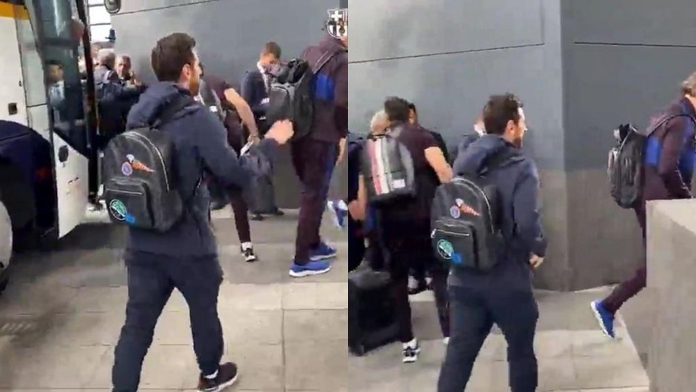 Messi est-il sorti du bus en boitant à son arrivée à Madrid ? Captures/FCBarcelona