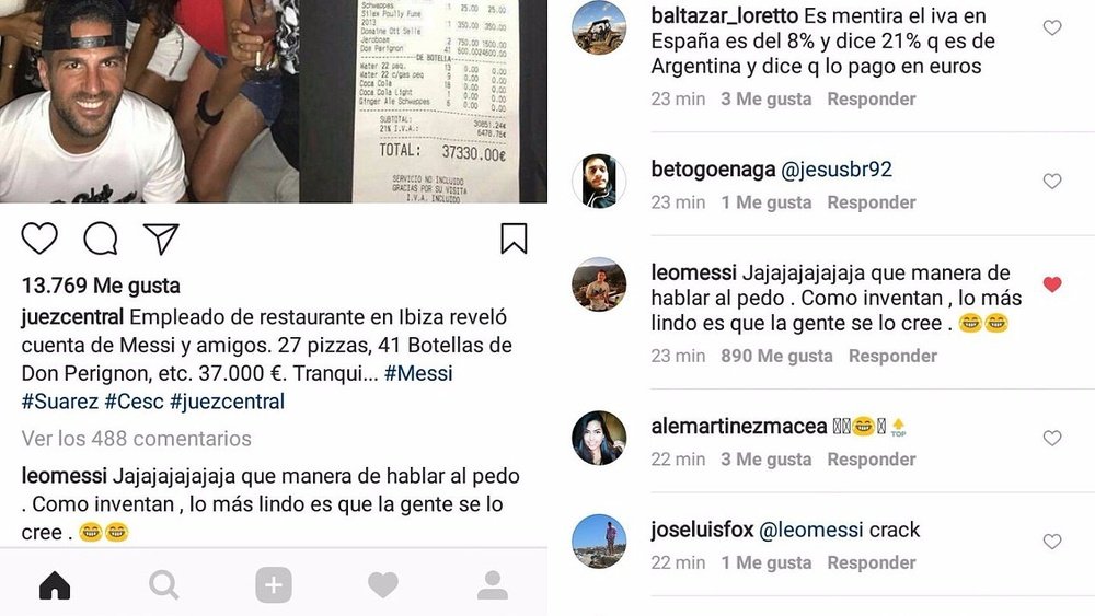 El astro argentino no pudo evitar responder en redes sociales. Instagram