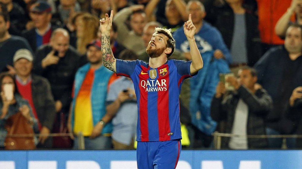 Messi ha doblado ya al segundo máximo goleador en la historia del Barcelona. EFE