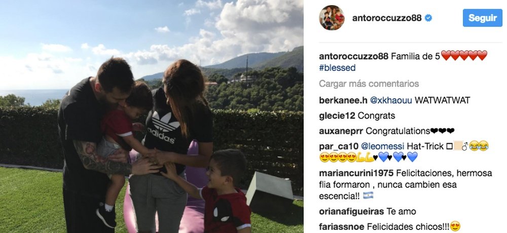 Messi y Antonella volverán a ser padres por tercera vez. Instagram