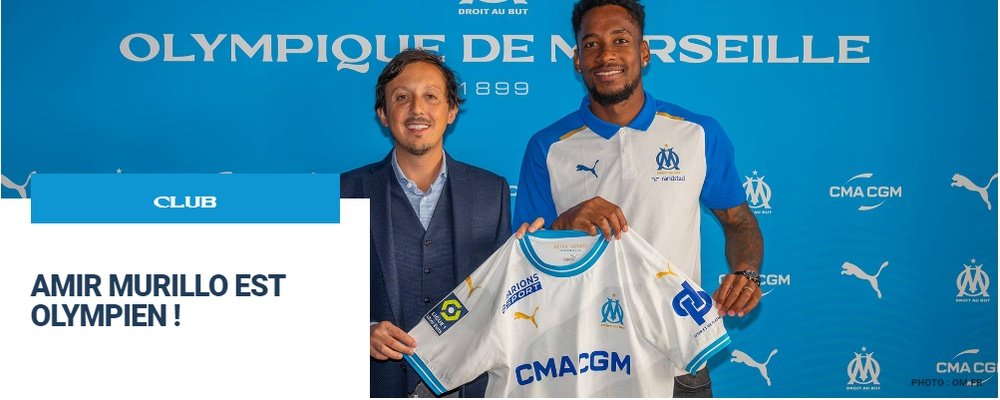 Michael Murillo signe à l'Olympique de Marseille. OM.fr