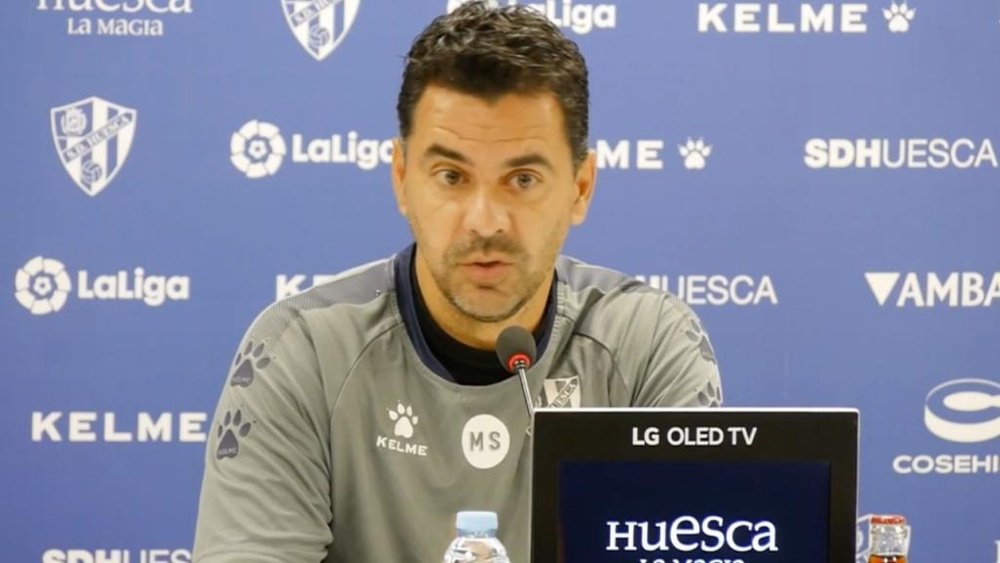 Míchel espera a un Oviedo peligroso y con gol. Captura/SDHuesca