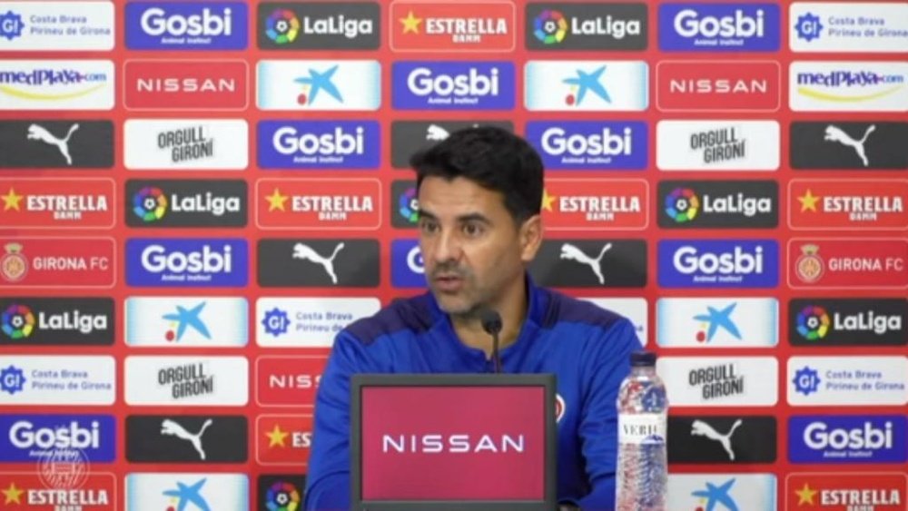 Míchel Sánchez comentó la mejoría del equipo tras la derrota. Captura/GironaFC
