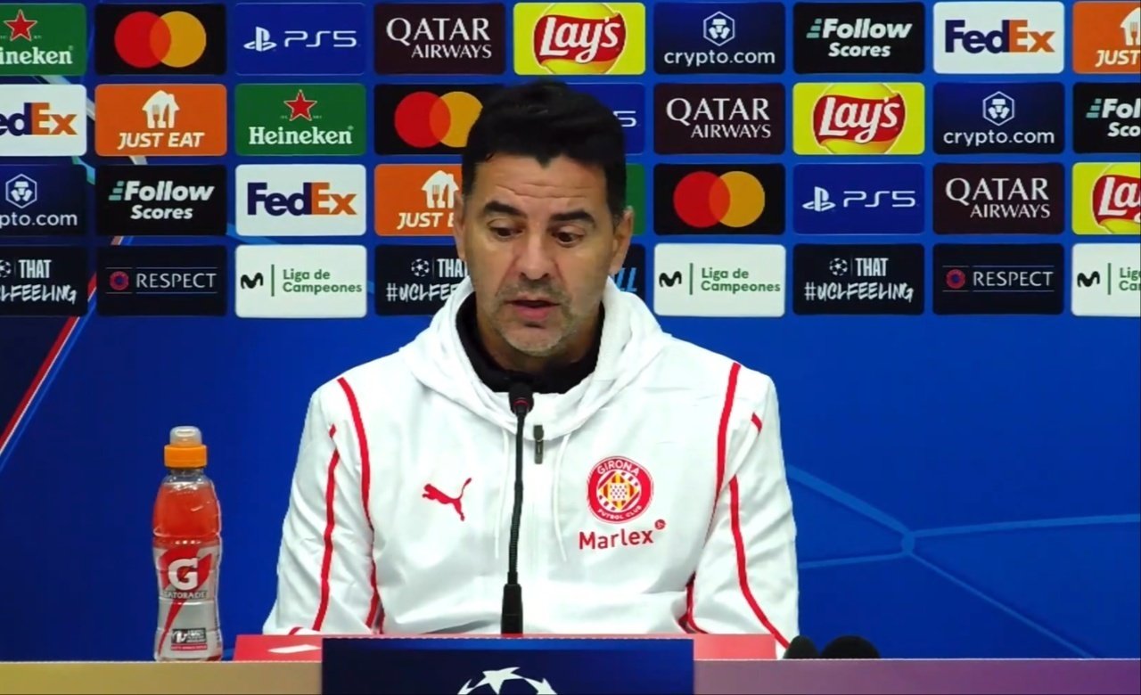 Míchel habló en rueda de prensa. Captura/GironaFC