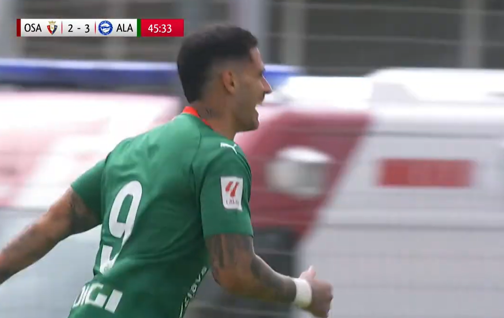 Ante Osasuna, Miguel de la Fuente marcó 2 goles en 27'; el año pasado, 4 en 2.131'
