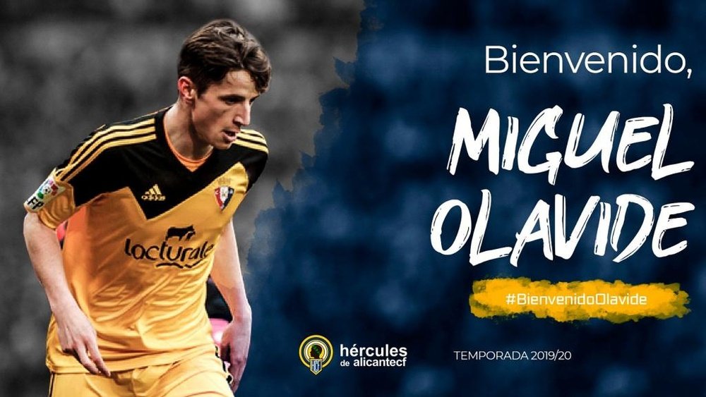 Olavide podrá seguir con su carrera en Alicante. Twitter/cfhercules