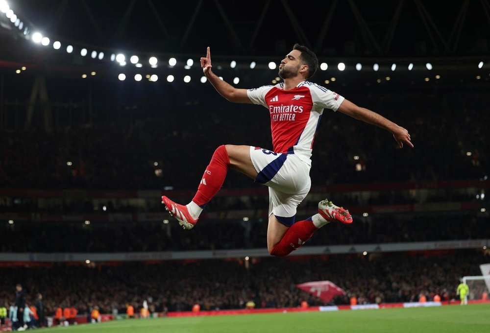 Arsenal's Mikel Merino has been deployed as striker in recent games. EFE