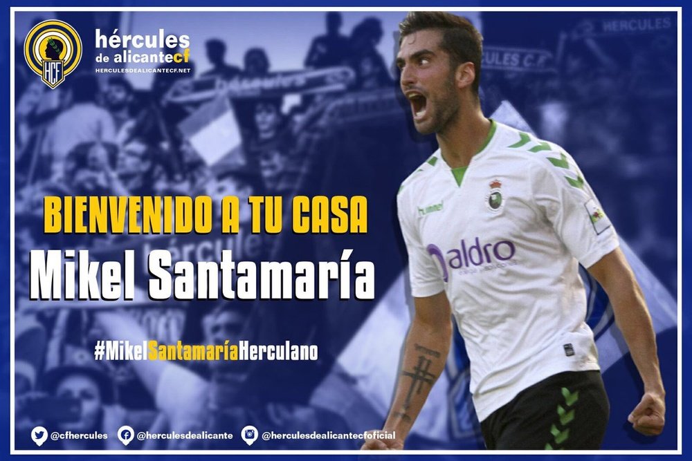 Mikel Santamaría, nuevo jugador del Hércules. HérculesCF