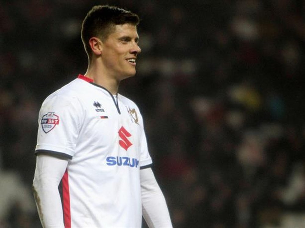 MK Dons striker Alex Revell stepped up for his side. MKDonsFC