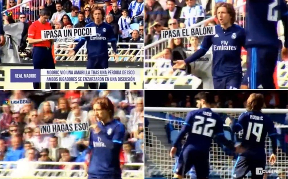 Modric le echó la bronca a Isco en Anoeta por no pasar el balón. Cuatro