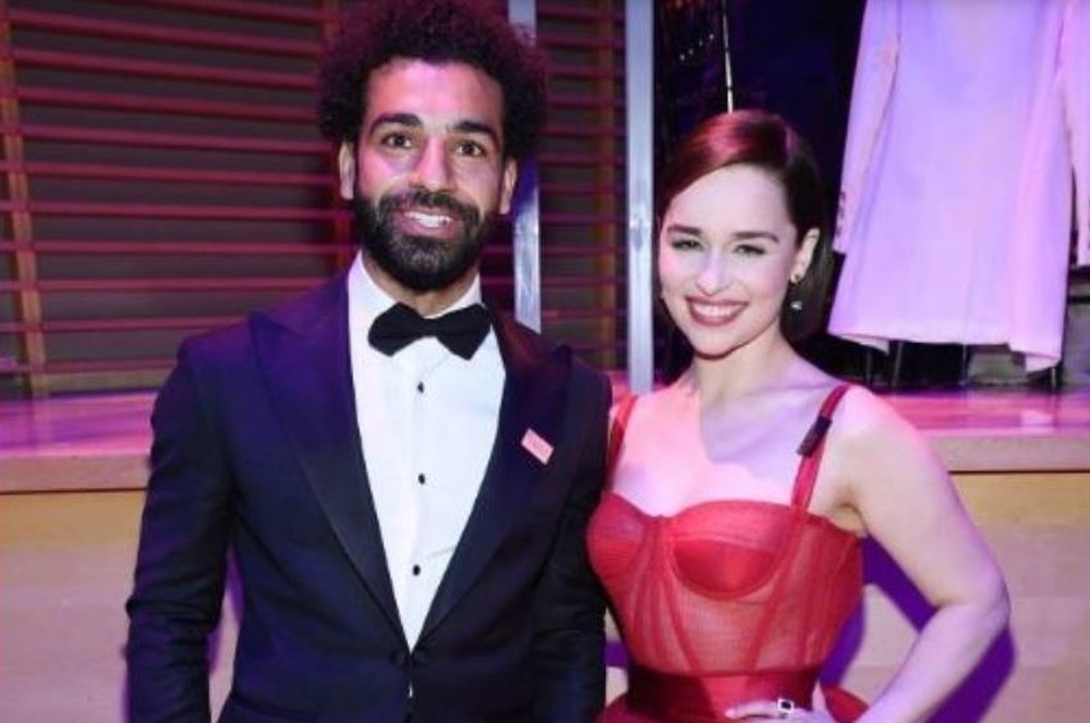 Mohamed Salah conoció, entre otras celebridades, a Emilia Clarke. LFCUSA