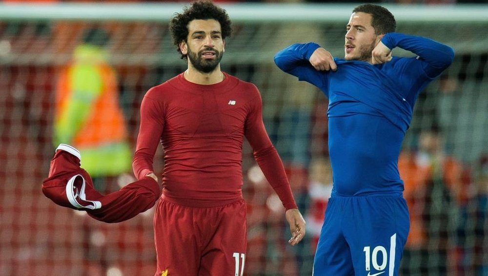 Mo Salah and Eden Hazard, during a match between Liverpool and Chelsea. EFE