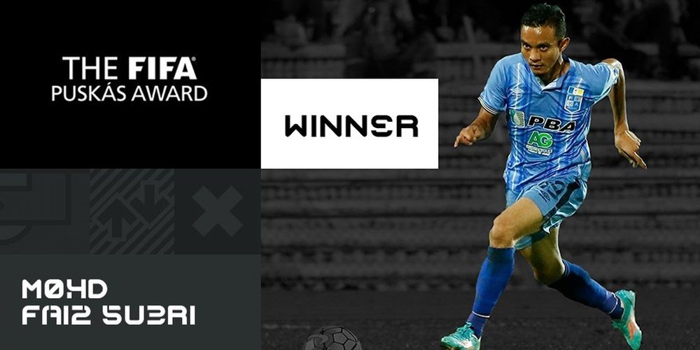 Mohd Faiz Subri marcou um golaço de falta ganhador do prêmio 'Puskás 2016'. FIFA