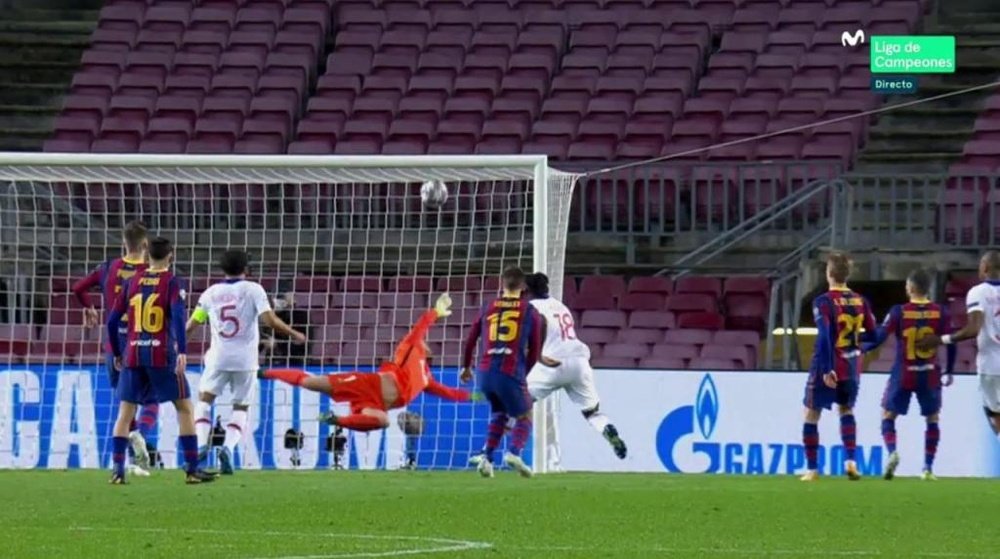 Moise Kean scored the third PSG goal. Screenshot/MovistarLigadeCampeones