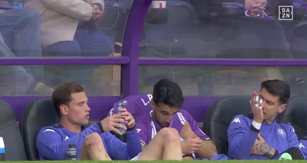 Latasa y Luis Pérez piden perdón a la afición del Valladolid. Captura/DAZN