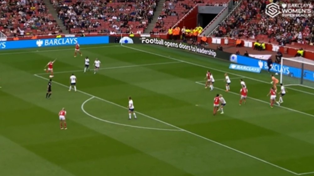 Arsenal's game with Tottenham saw a record turnout. Screenshot/BarclaysWSL