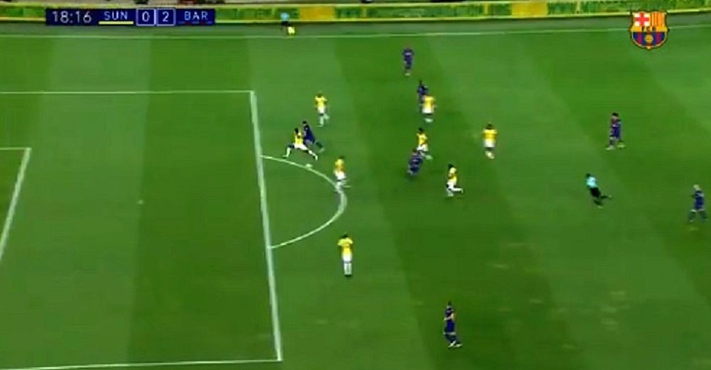 Suarez scored the second goal in the first half. Screenshot/FCBarcelona