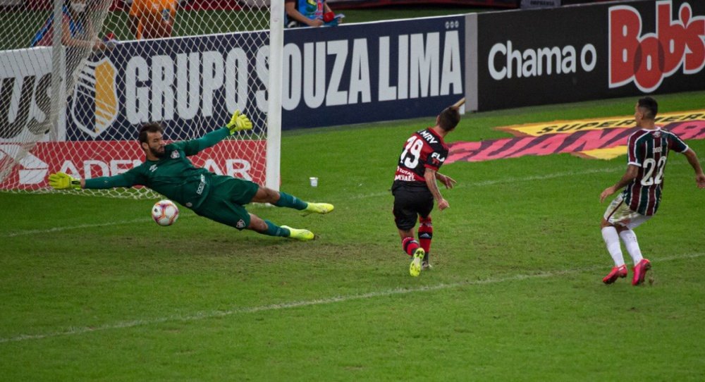 Flamengo dio el primer golpe a Fluminense.Twitter/Flamengo