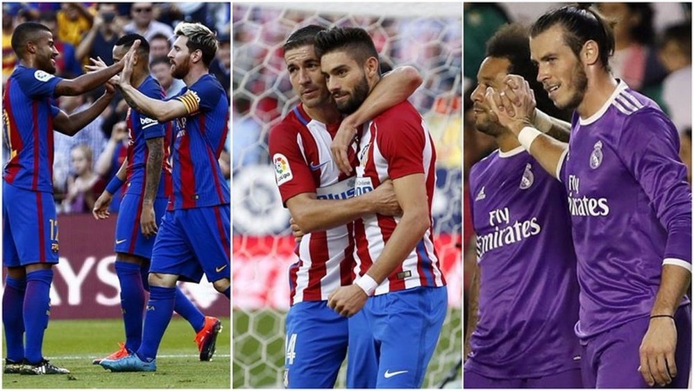Montage des joueurs du Real Madrid, de l'Atletico Madrid et du Barça. BeSoccer