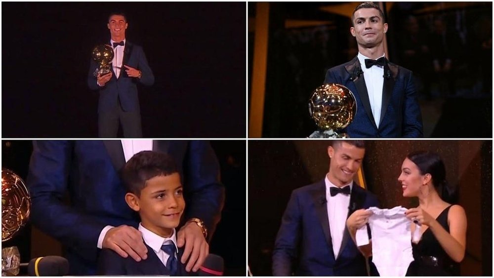 Montaje con algunas imágenes de la gala del quinto Balón de Oro de Cristiano Ronaldo. BeSoccer