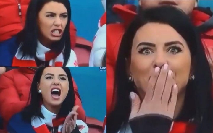 El espectáculo de la mujer de un jugador durante un partido polaco