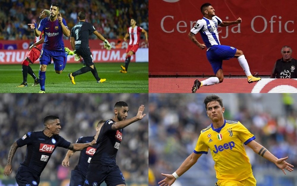 Montaje con Barcelona, Oporto, Nápoles y Juventus. EFE/AFP/BeSoccer