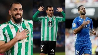 El tridente Borja Iglesias, Juanmi y Willian José lleva anotados 50 de los 100 goles del Real Betis. EFE