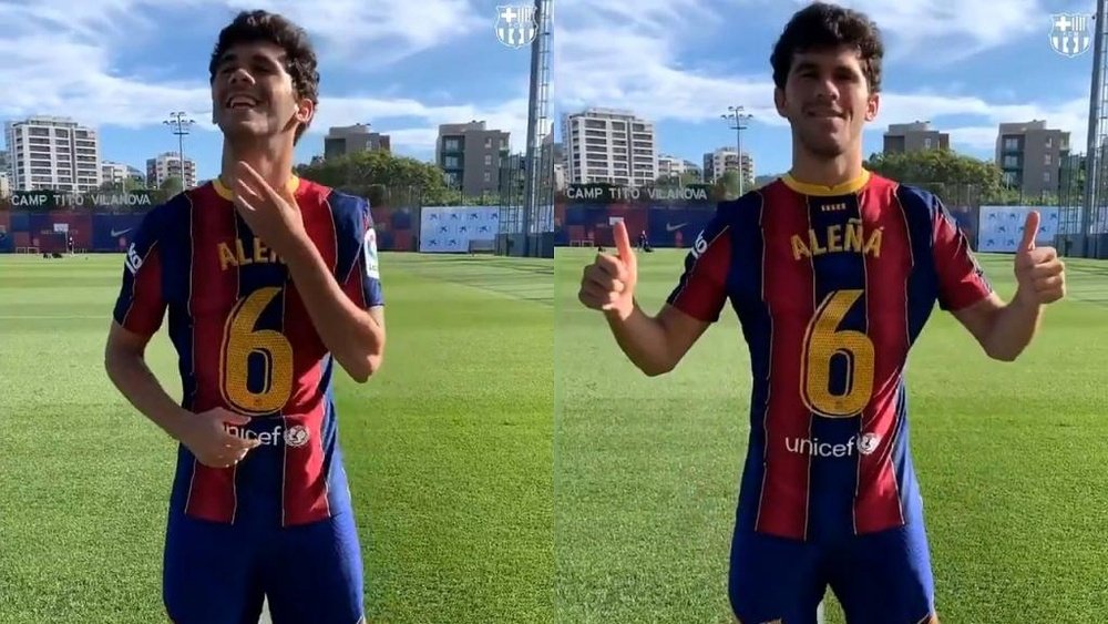Carles Aleñá, o novo herdeiro de Xavi. Twitter/FCBarcelona_es