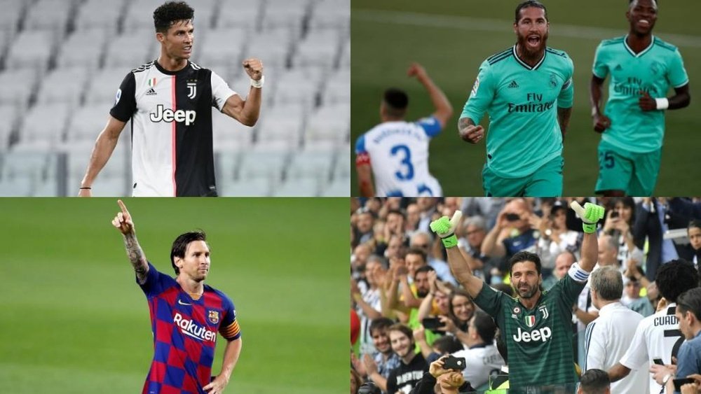 Cristiano, Ramos, Messi e Buffon estão entre os mais experientes na Champions. EFE - AFP