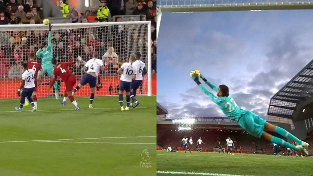 Gazzaniga made numerous great saves in the first half v Liverpool. Capturas/DAZN