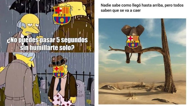 Los mejores memes del Osasuna-Barcelona. Captura/Twitter/nitanculera/Yocimar_Garcia