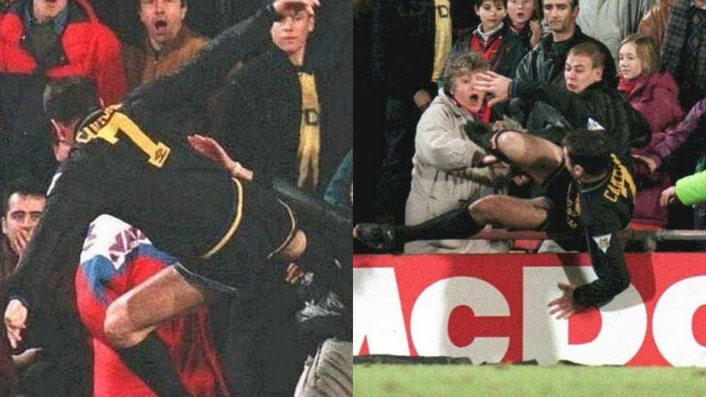Eric Cantona sigue sin arrepentirse de su famosa patada. EFE/Archivo