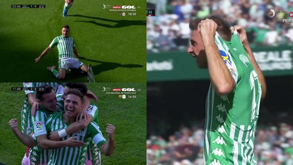Joaquín se convirtió en el jugador más veterano en hacer un 'hat trick'. Captura/GOL