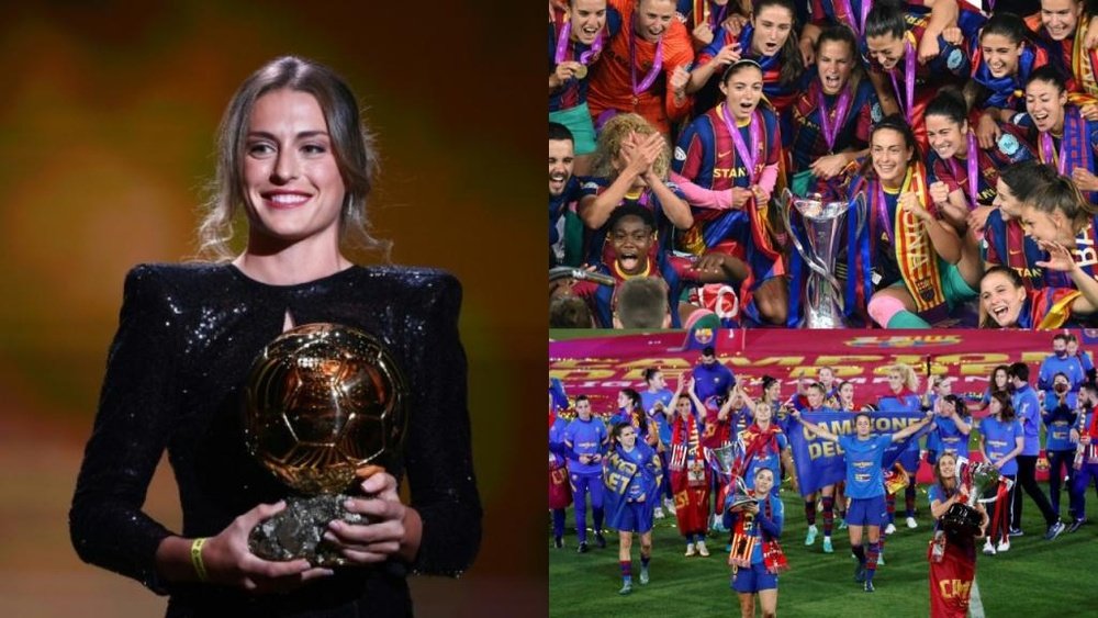 El histórico 2021 del Barça Femenino: Alexia Putellas, reina del mundo. AFP/EFE
