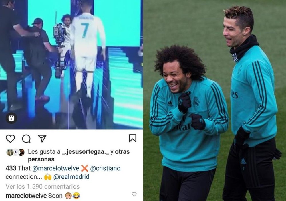 Marcelo provocou reação de internautas com comentário envolvendo Cristiano Ronaldo. Instagram/433/EF