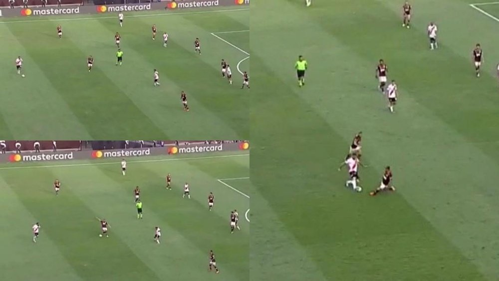 El fallo del 'Oso' que condenó a River. Capturas/FOXSports