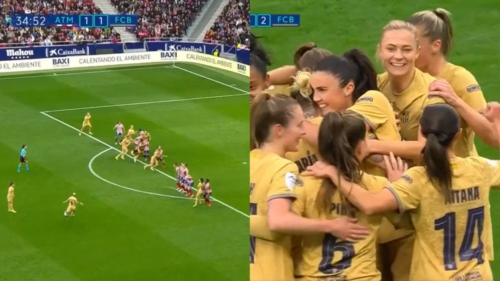 Mapi León firmó el 1-2 con un golazo de falta. Captura/DAZN