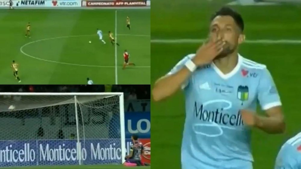 Muñoz anotó el gol de la jornada en Chile. Capturas/CDF