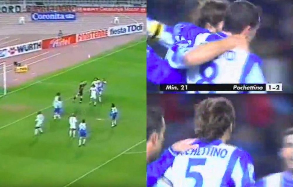 Pochettino le anotó un tanto al Madrid en el 2000. YouTube