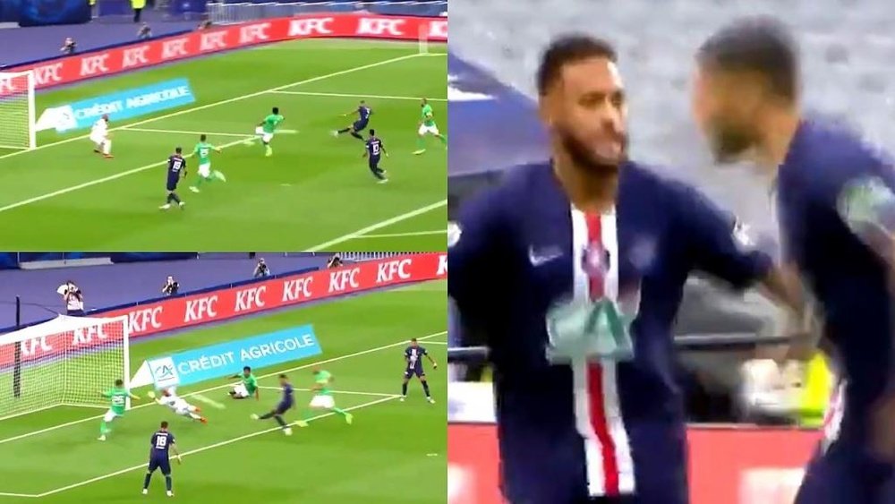 Neymar adelantó al PSG en la final de la Copa de Francia. Captura/BeinSports