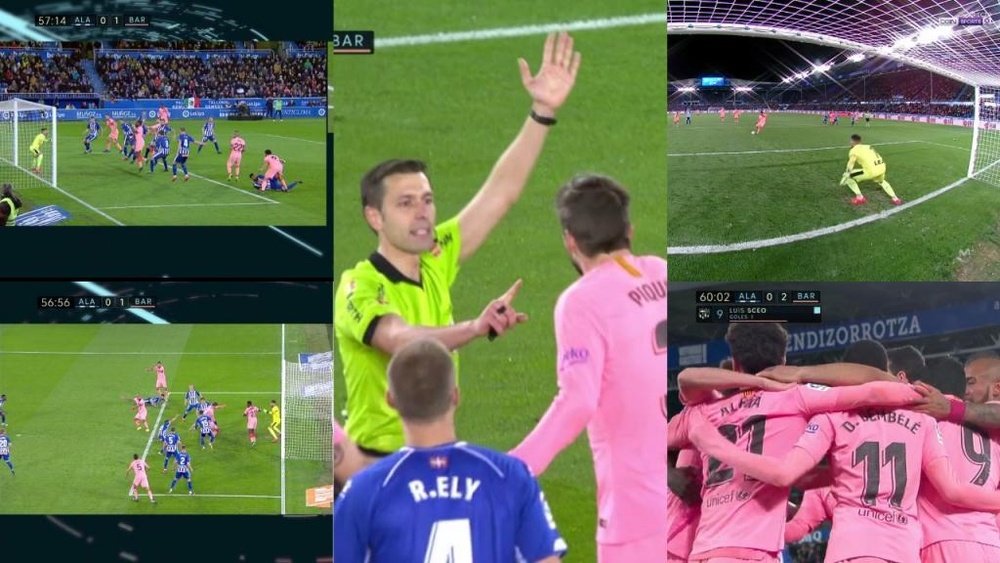¿Gol, fuera de juego, mano? El VAR señaló penalti y Suárez convirtió. beINSports
