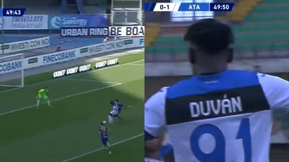 Zapata put Atalanta in front at Verona. Capturas/Movistar
