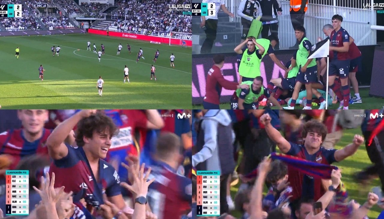 El Levante asciende a Primera División. Captura/Movistar+
