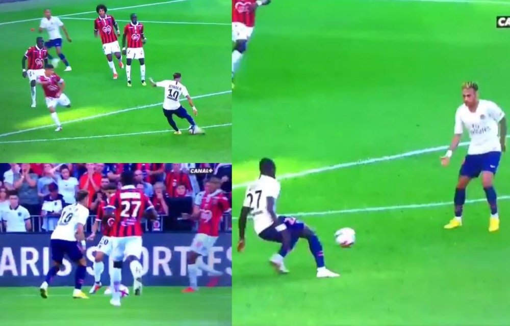 Neymar abrió el marcador en el minuto 22. Captura/Canal+