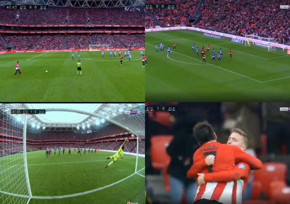 Beñat opened the scoring against Alavés. Captura/beINSports