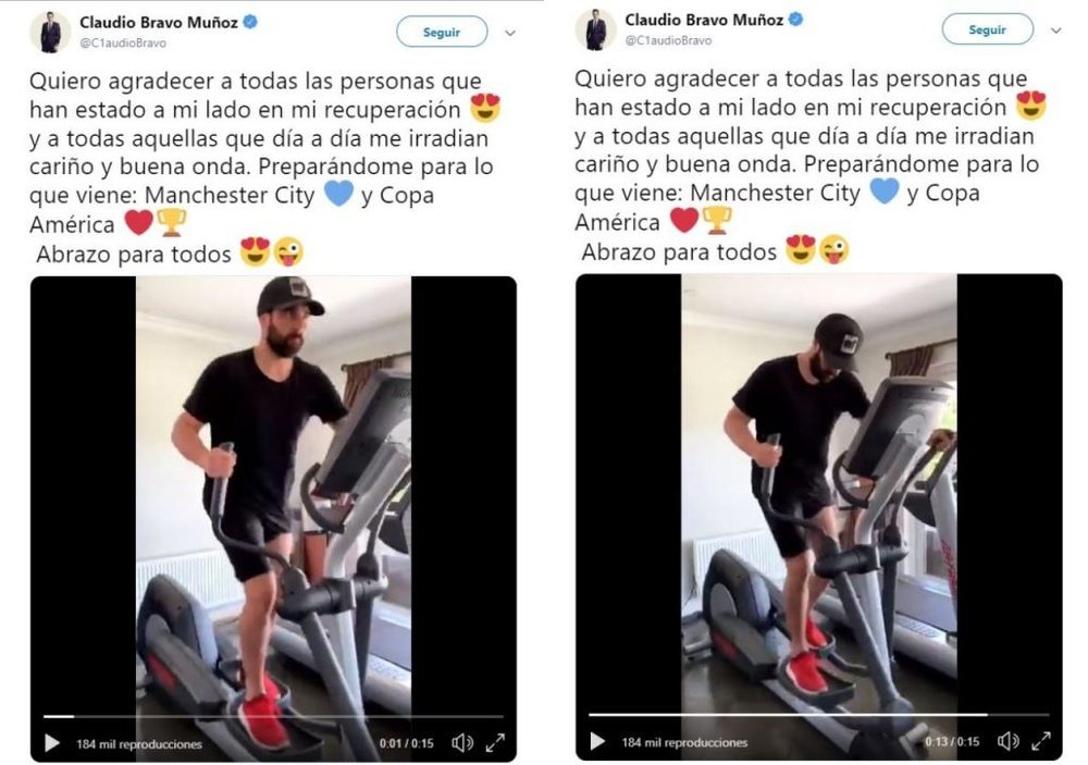 Claudio Bravo quiere volver a jugar. Twitter/CaludioBravoMuñoz