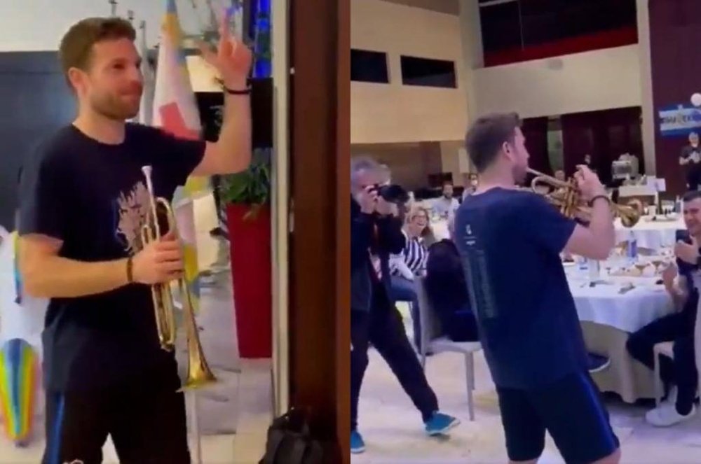 Illarramendi demostró que en la Real también saben tocar la trompeta. Captura/Twitter/Martxelo73