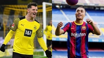 Barça e Dortmund negoceiam uma troca Dest-Meunier.AFP/EFE